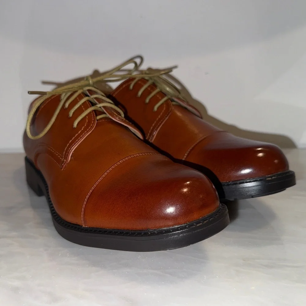 Bruno Marc Cap Toe Oxfords Brown Dress Shoes Downing-01 Men’s Size 9.5 | NWOT